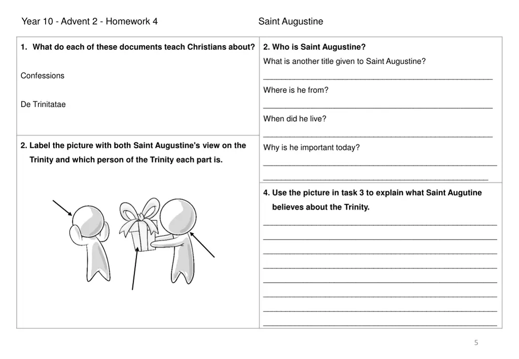 year 10 advent 2 homework 4 saint augustine