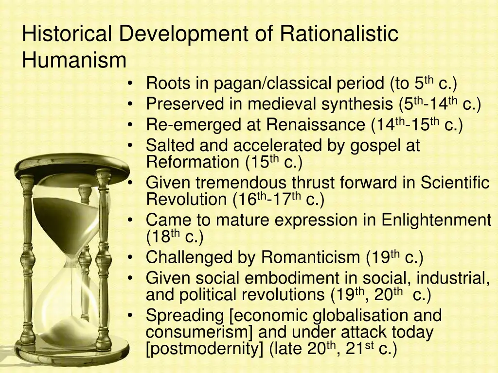 historical development of rationalistic humanism