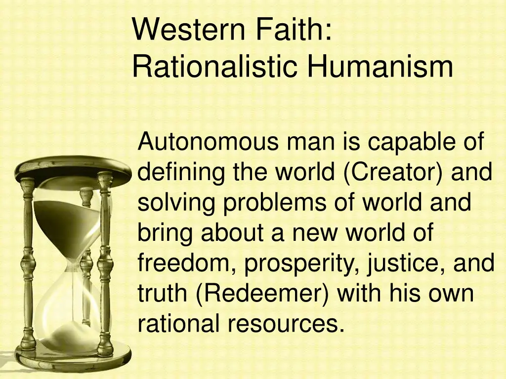 western faith rationalistic humanism