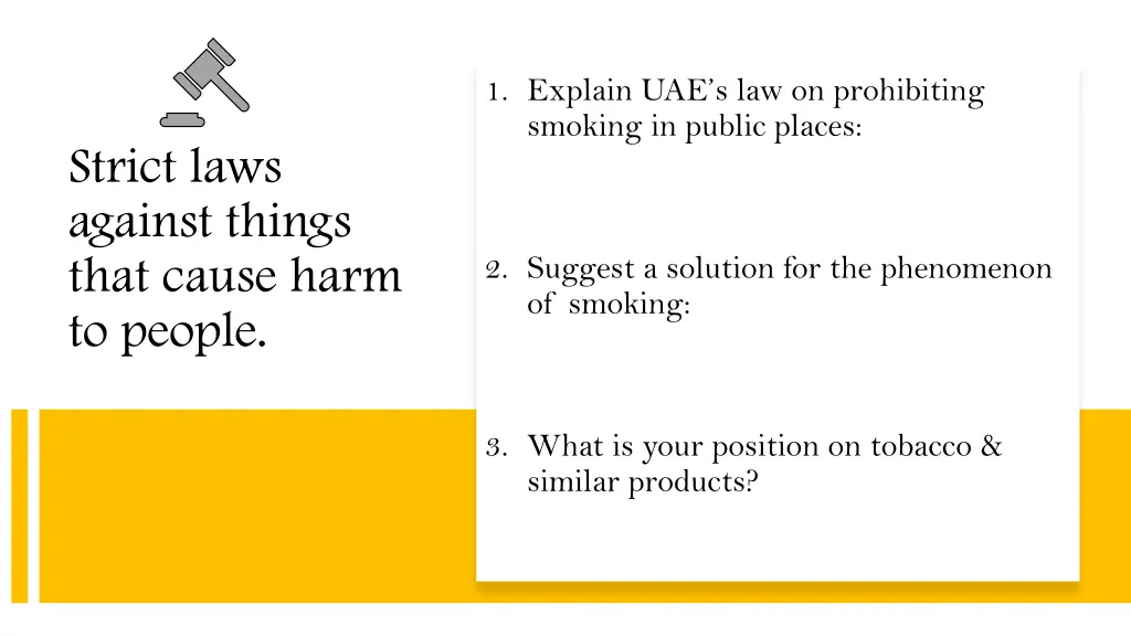 1 explain uae s law on prohibiting smoking