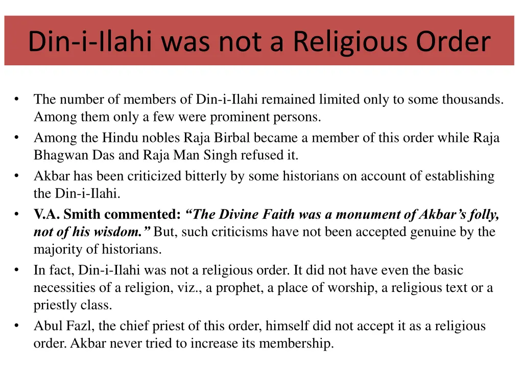 din i ilahi was not a religious order