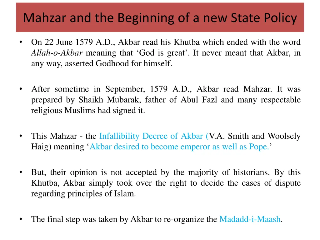 mahzar and the beginning of a new state policy