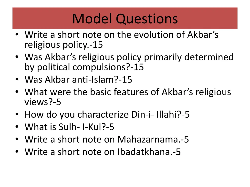 model questions