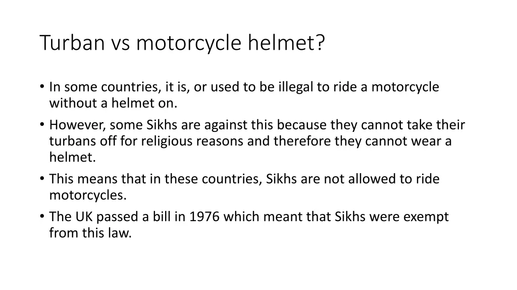 turban vs motorcycle helmet