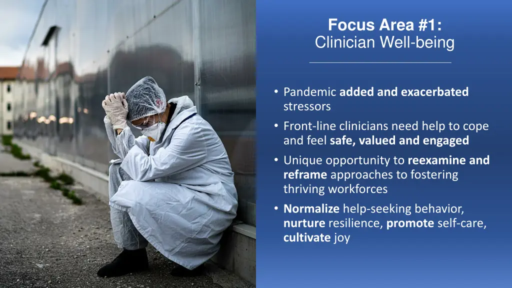 focus area 1 clinician well being