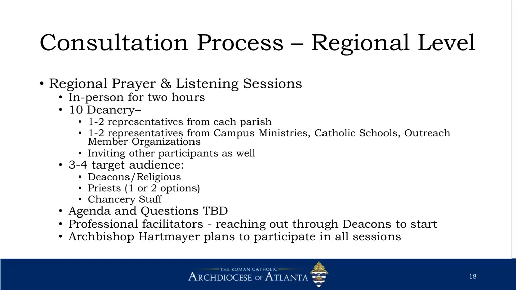 consultation process regional level