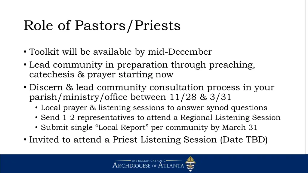 role of pastors priests