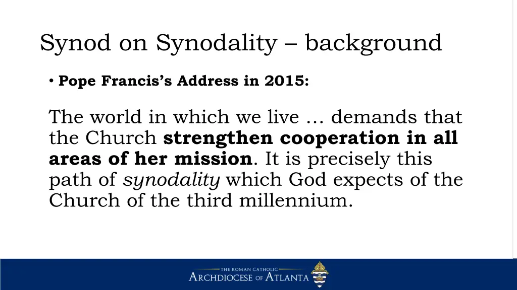 synod on synodality background