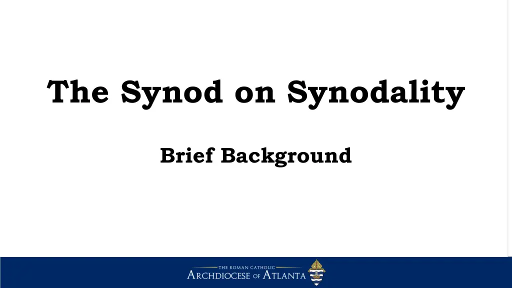 the synod on synodality