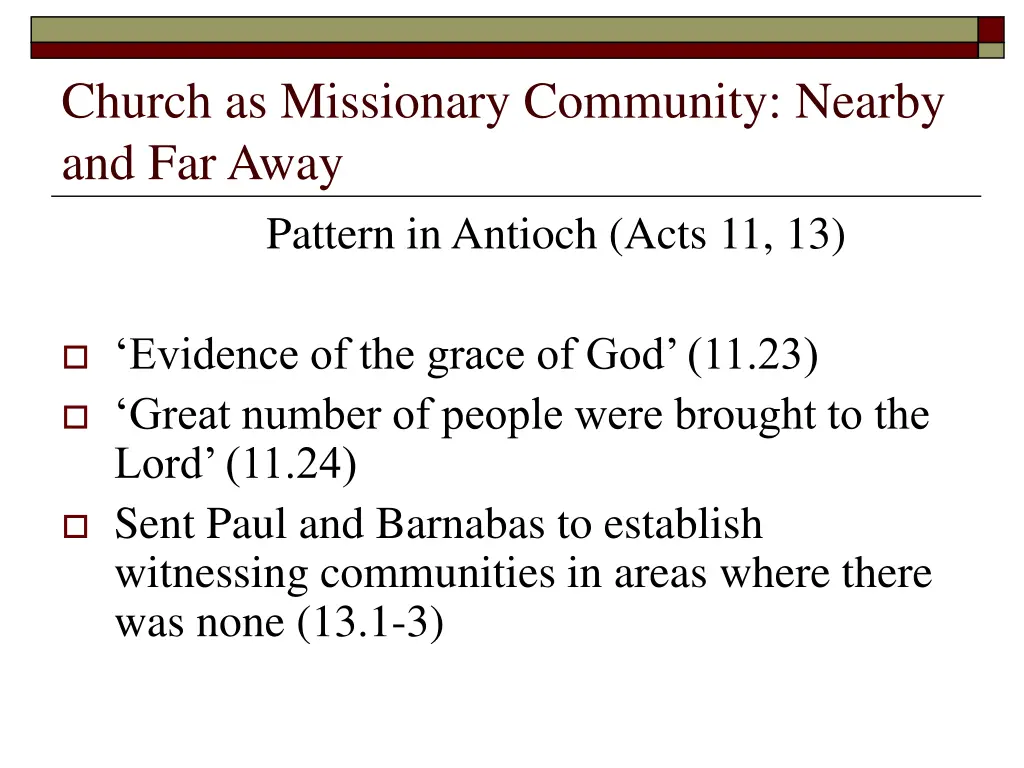 church as missionary community nearby