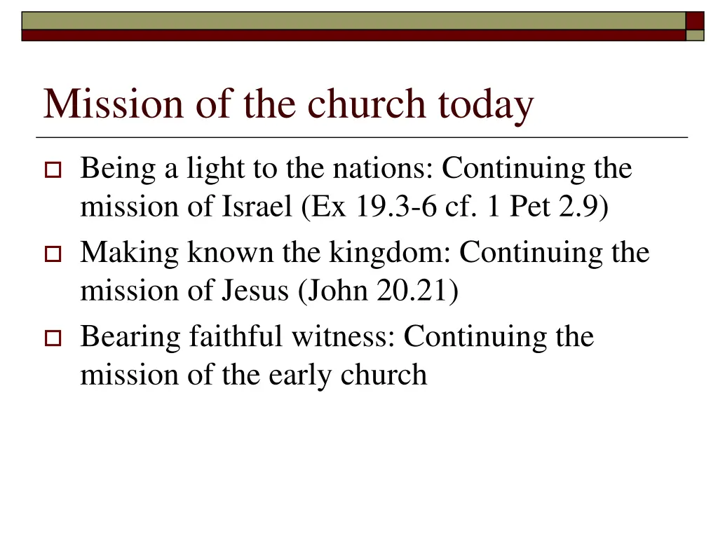 mission of the church today