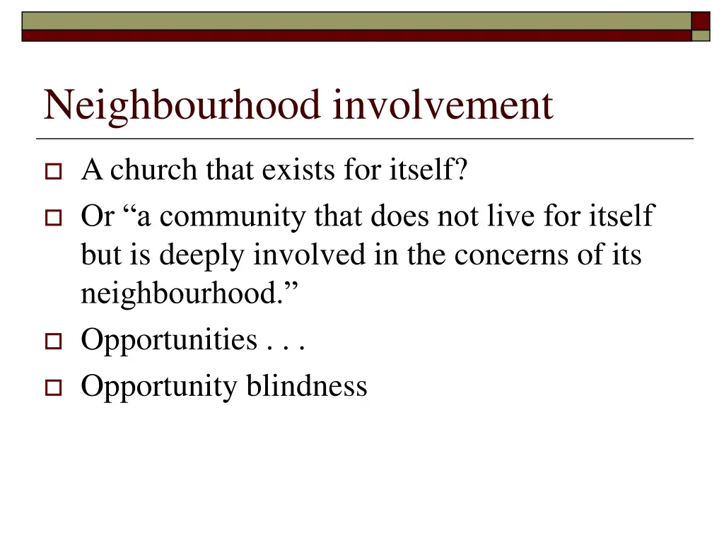 neighbourhood involvement