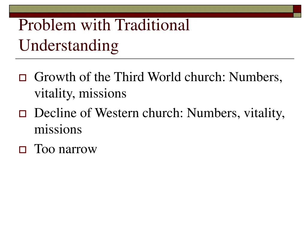 problem with traditional understanding