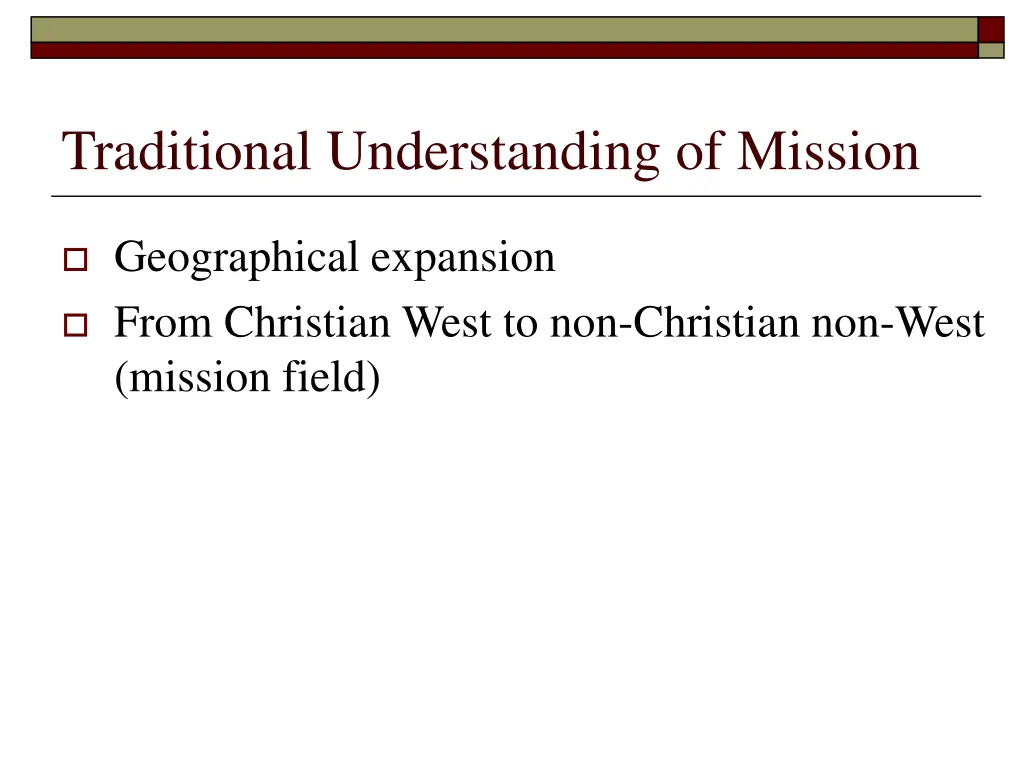 traditional understanding of mission