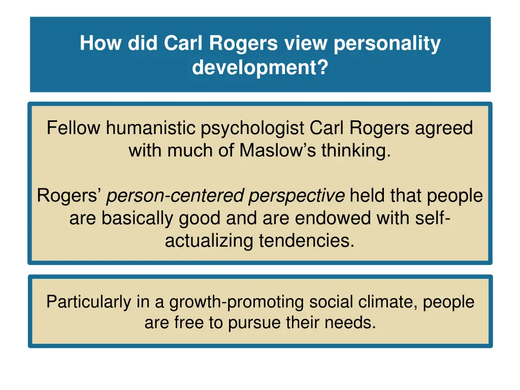 how did carl rogers view personality development