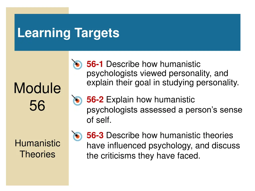 learning targets