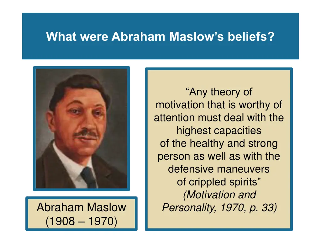 what were abraham maslow s beliefs