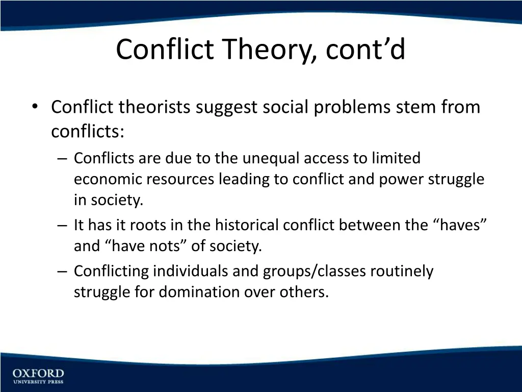 conflict theory cont d