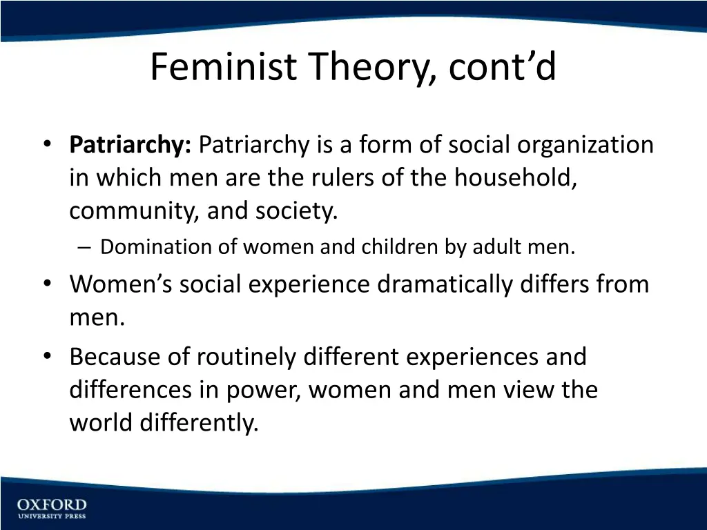 feminist theory cont d