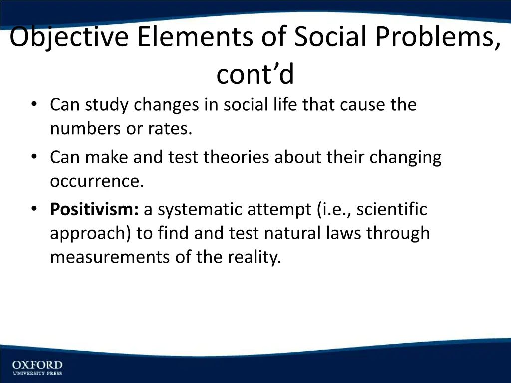 objective elements of social problems cont