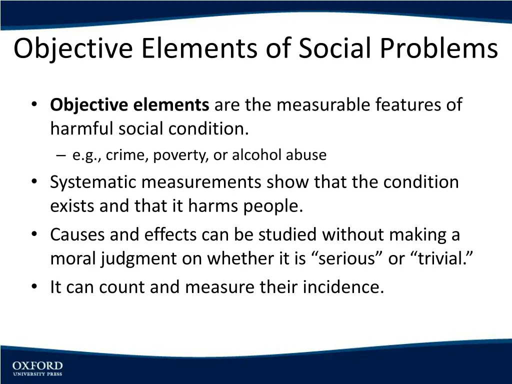 objective elements of social problems