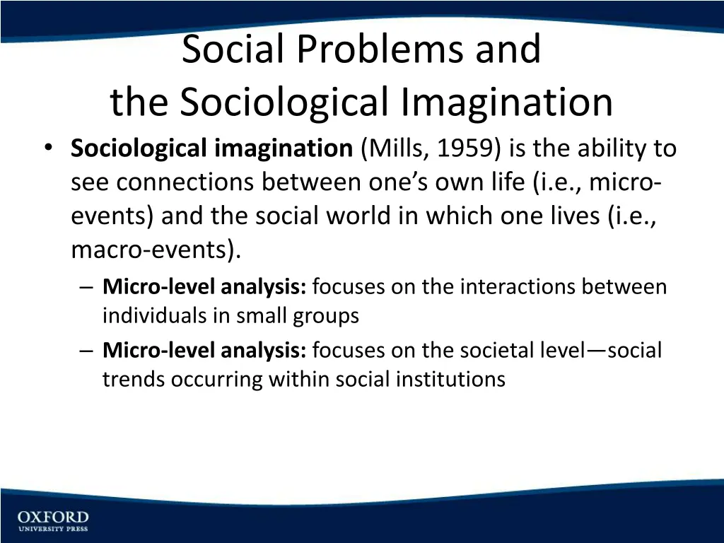 social problems and the sociological imagination