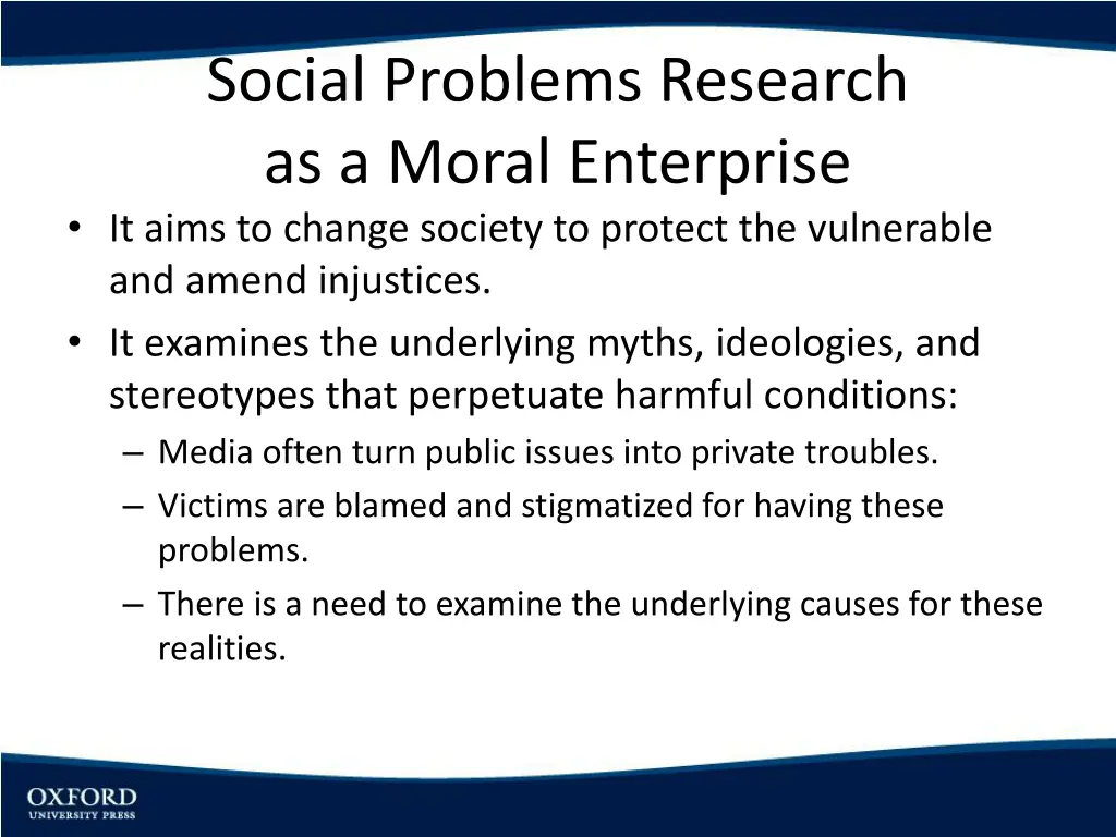 social problems research as a moral enterprise