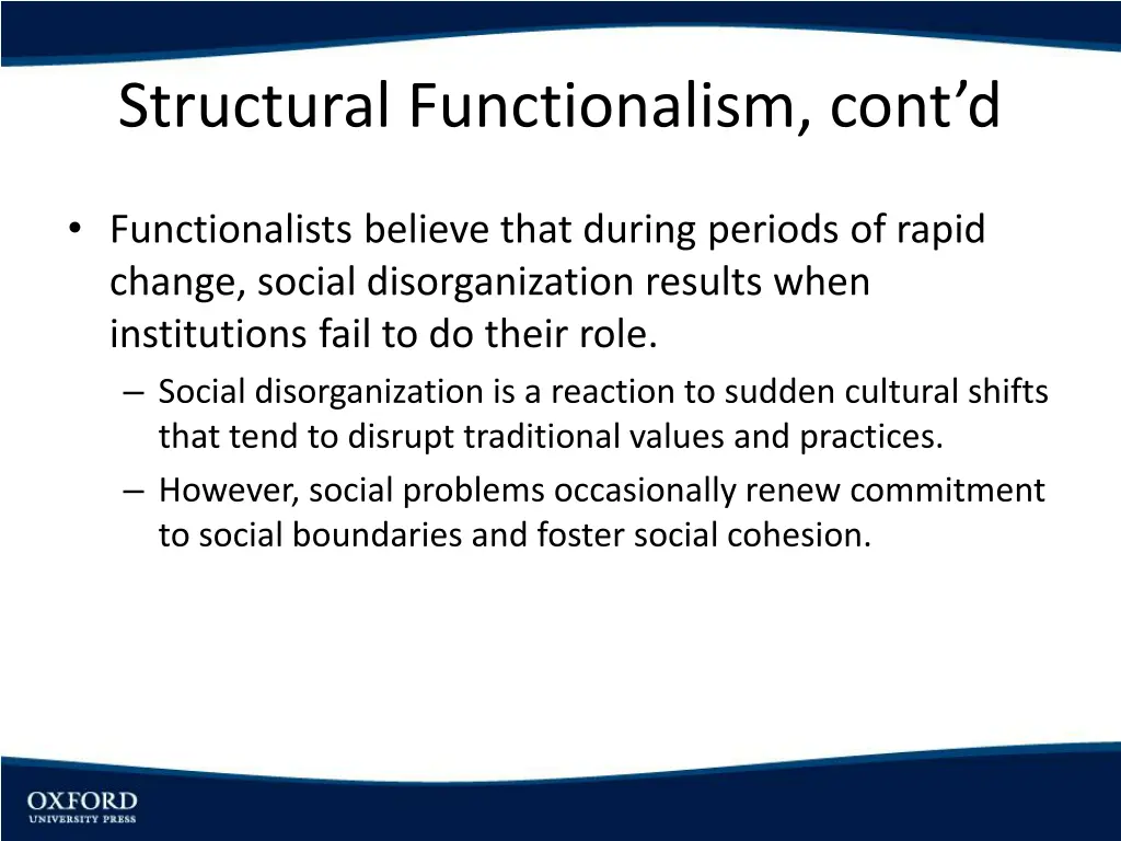 structural functionalism cont d