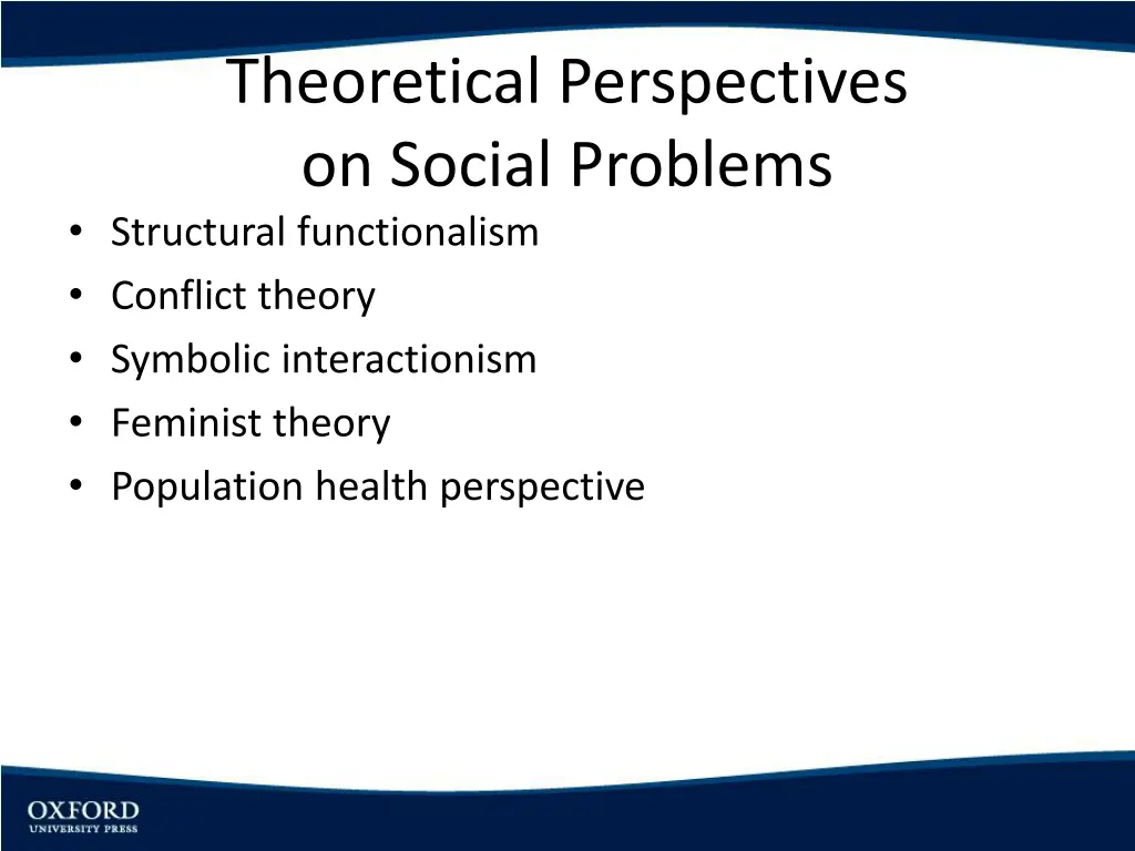 theoretical perspectives on social problems