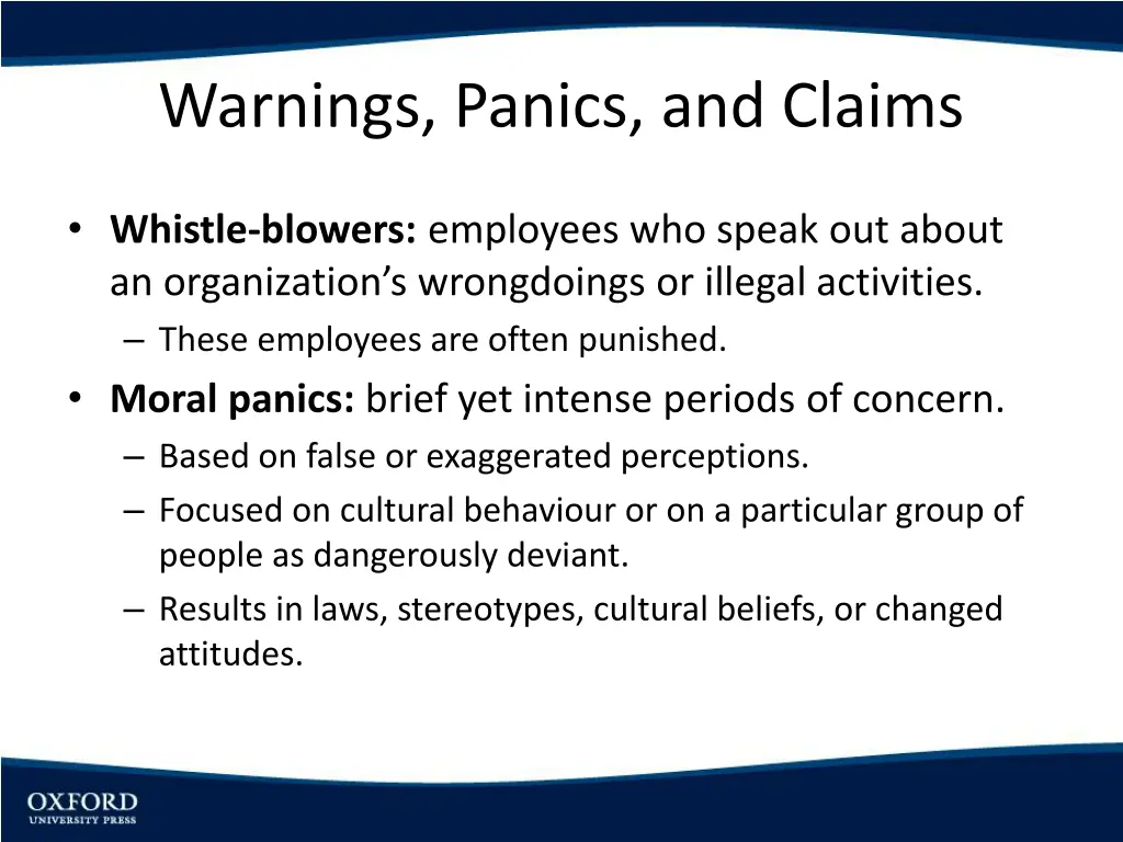 warnings panics and claims