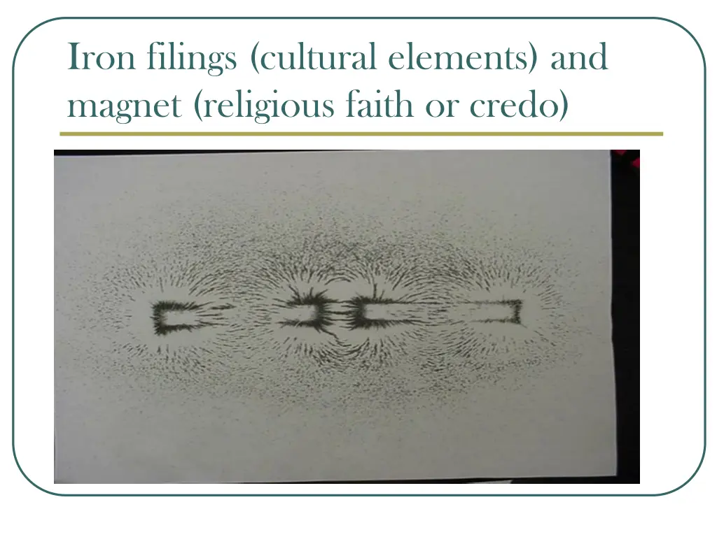 iron filings cultural elements and magnet