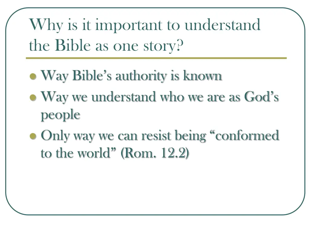 why is it important to understand the bible