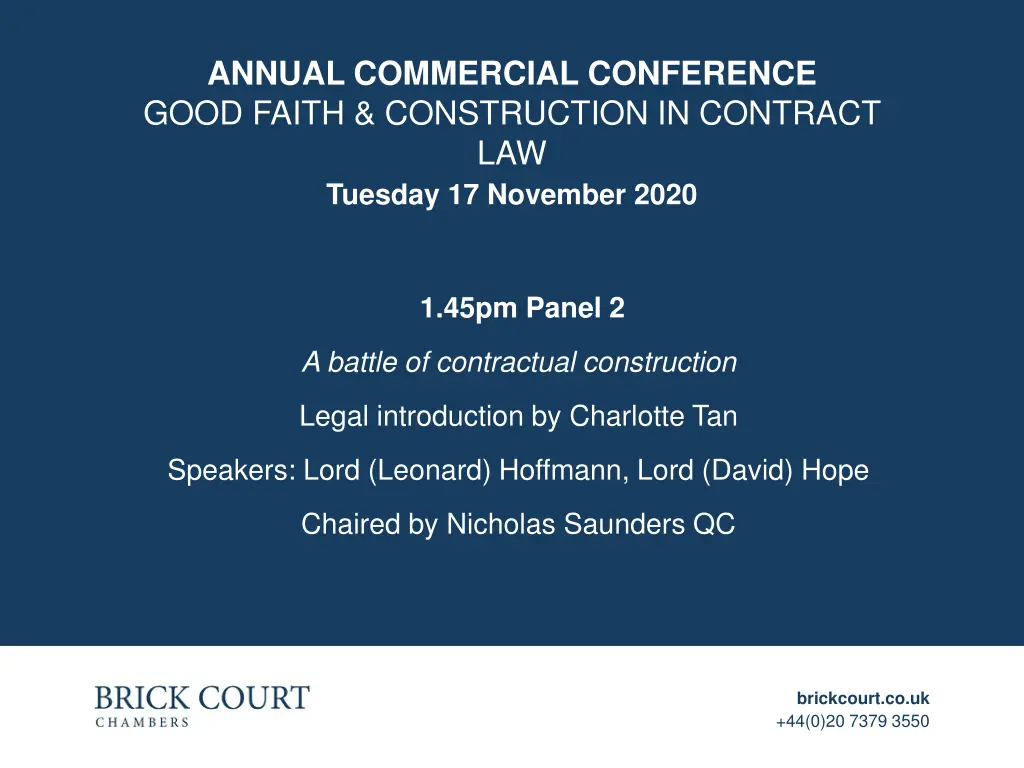 annual commercial conference good faith 2