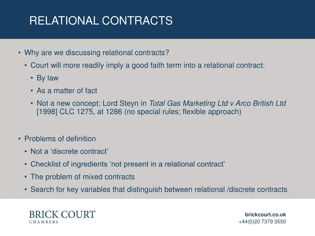 relational contracts