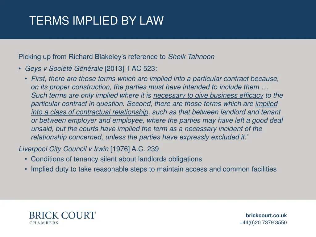 terms implied by law