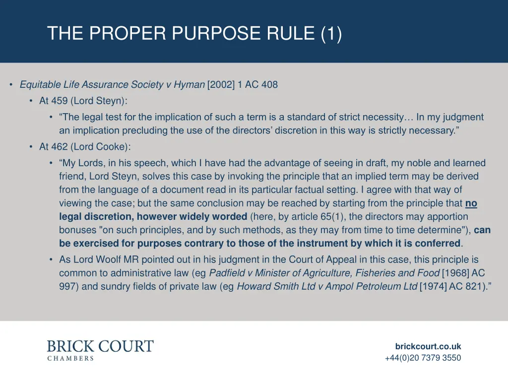 the proper purpose rule 1