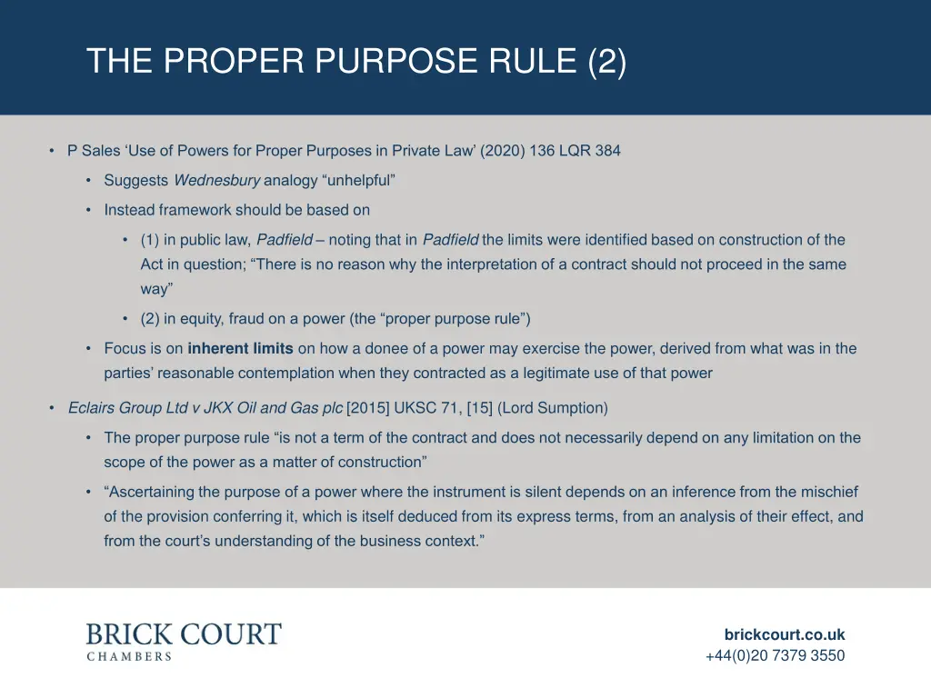 the proper purpose rule 2