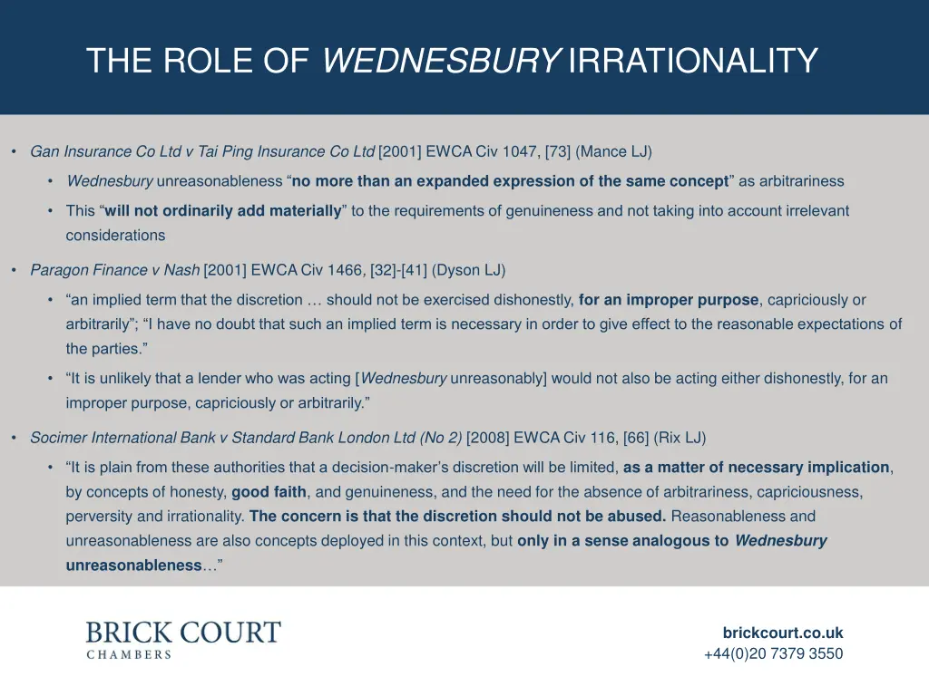 the role of wednesbury irrationality