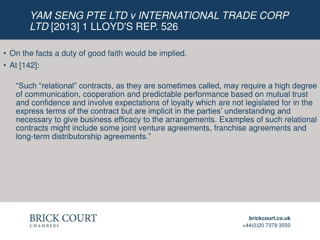 yam seng pte ltd v international trade corp 1