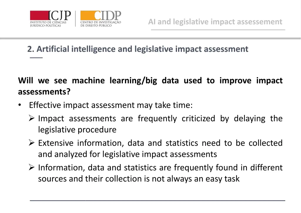 ai and legislative impact assessement