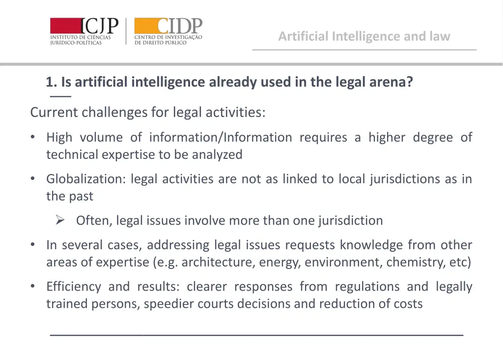 artificial intelligence and law