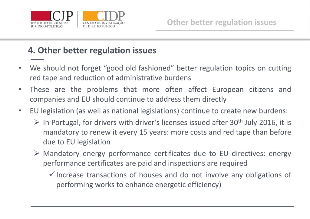 other better regulation issues 1