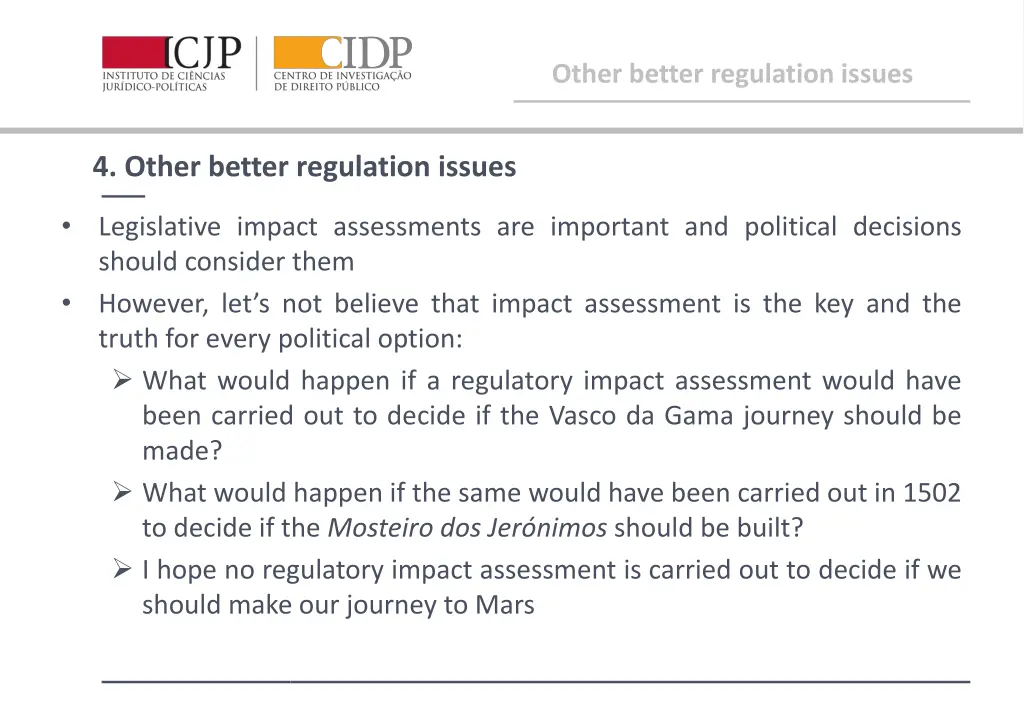 other better regulation issues