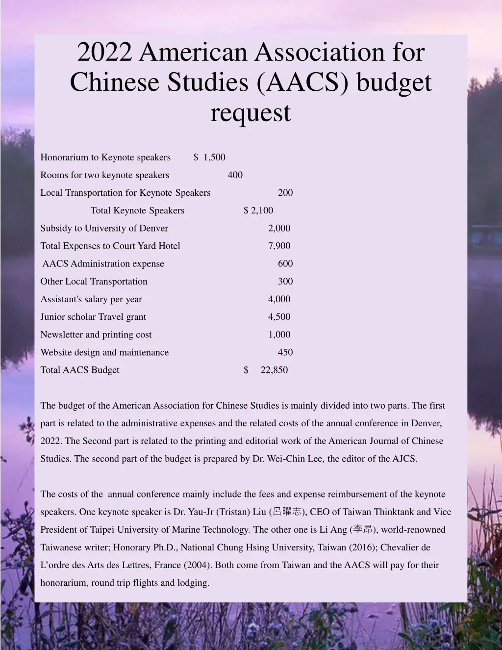 2022 american association for chinese studies