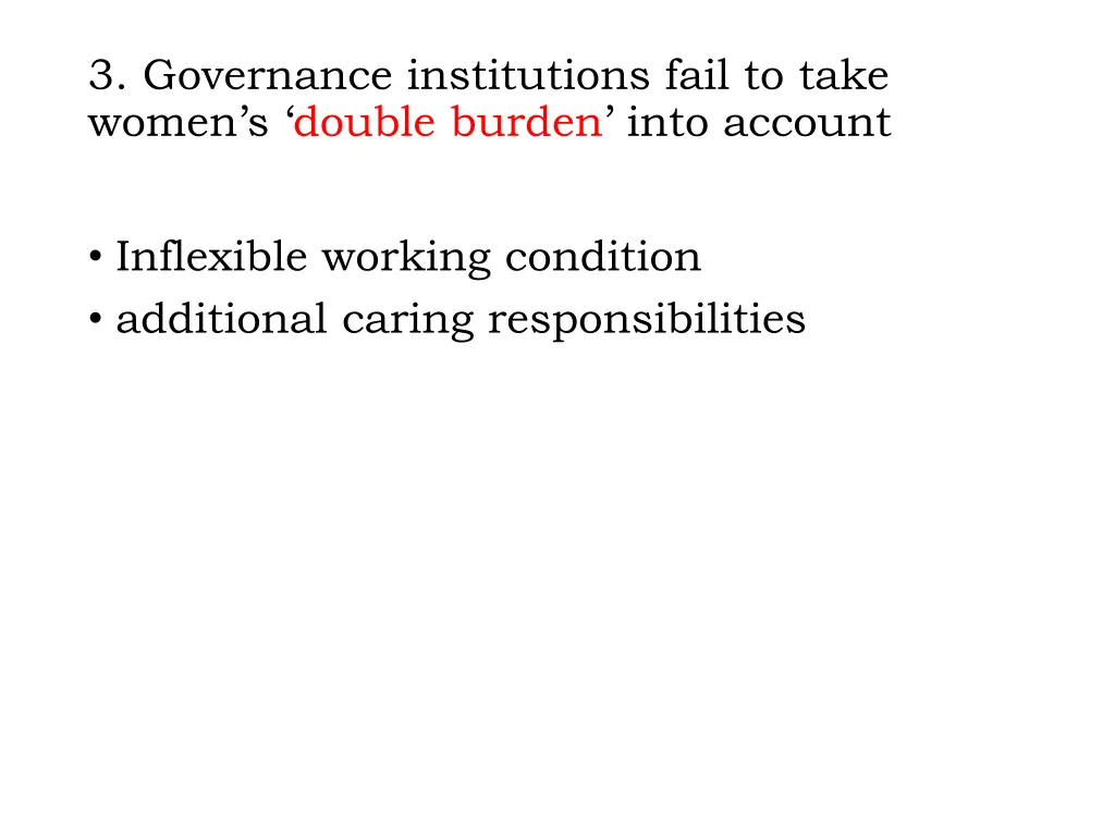 3 governance institutions fail to take women