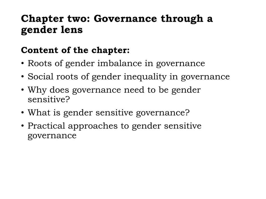 chapter two governance through a gender lens