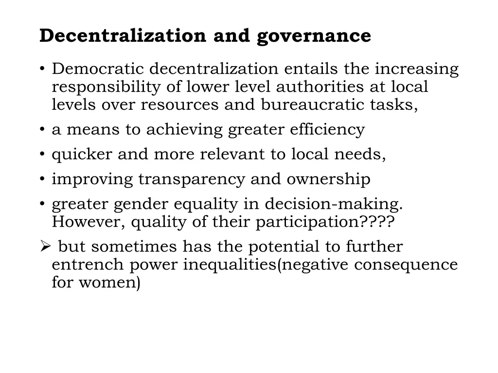 decentralization and governance