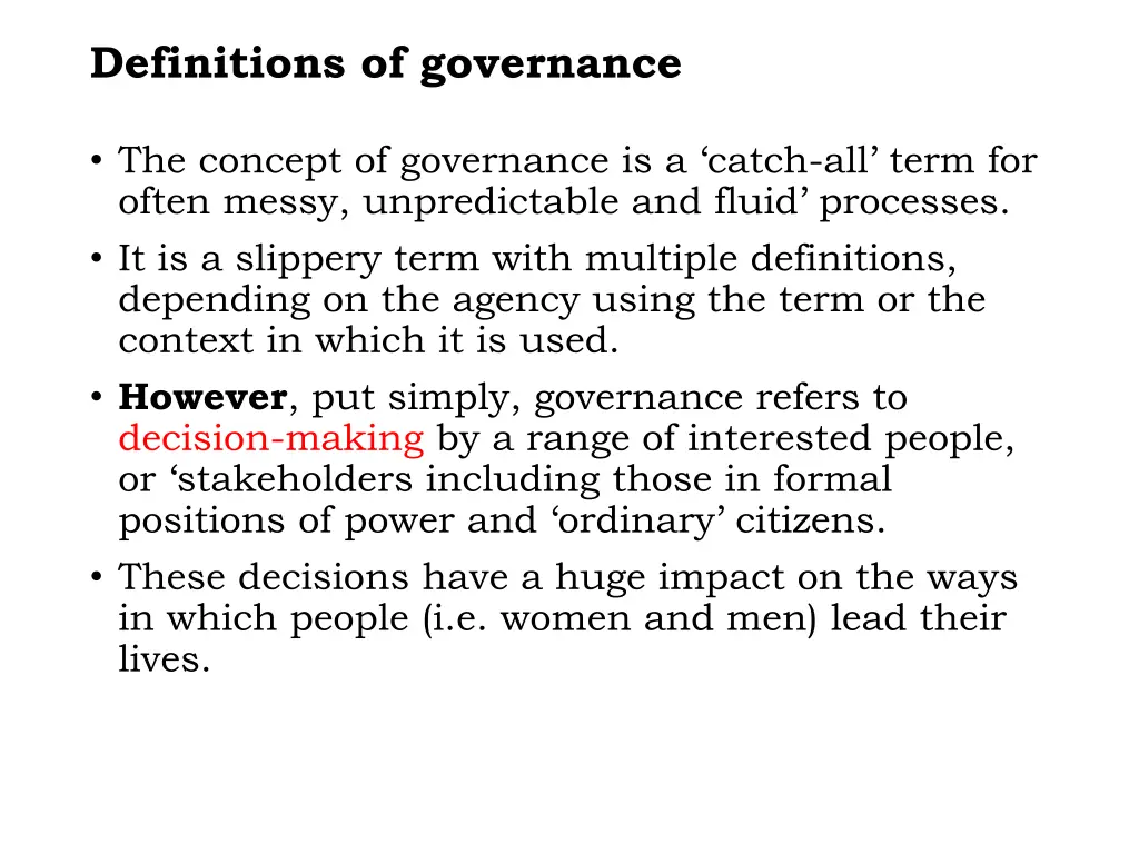 definitions of governance