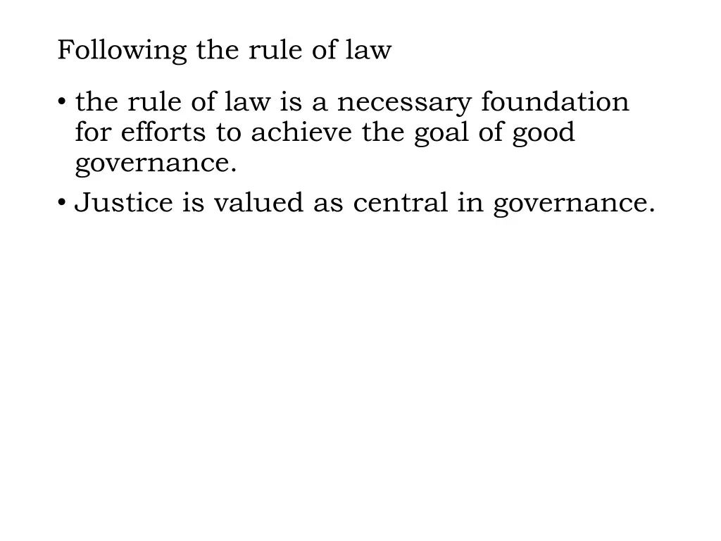 following the rule of law