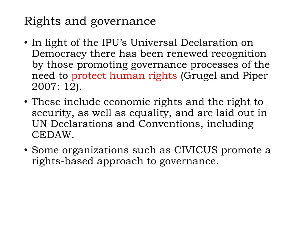 rights and governance